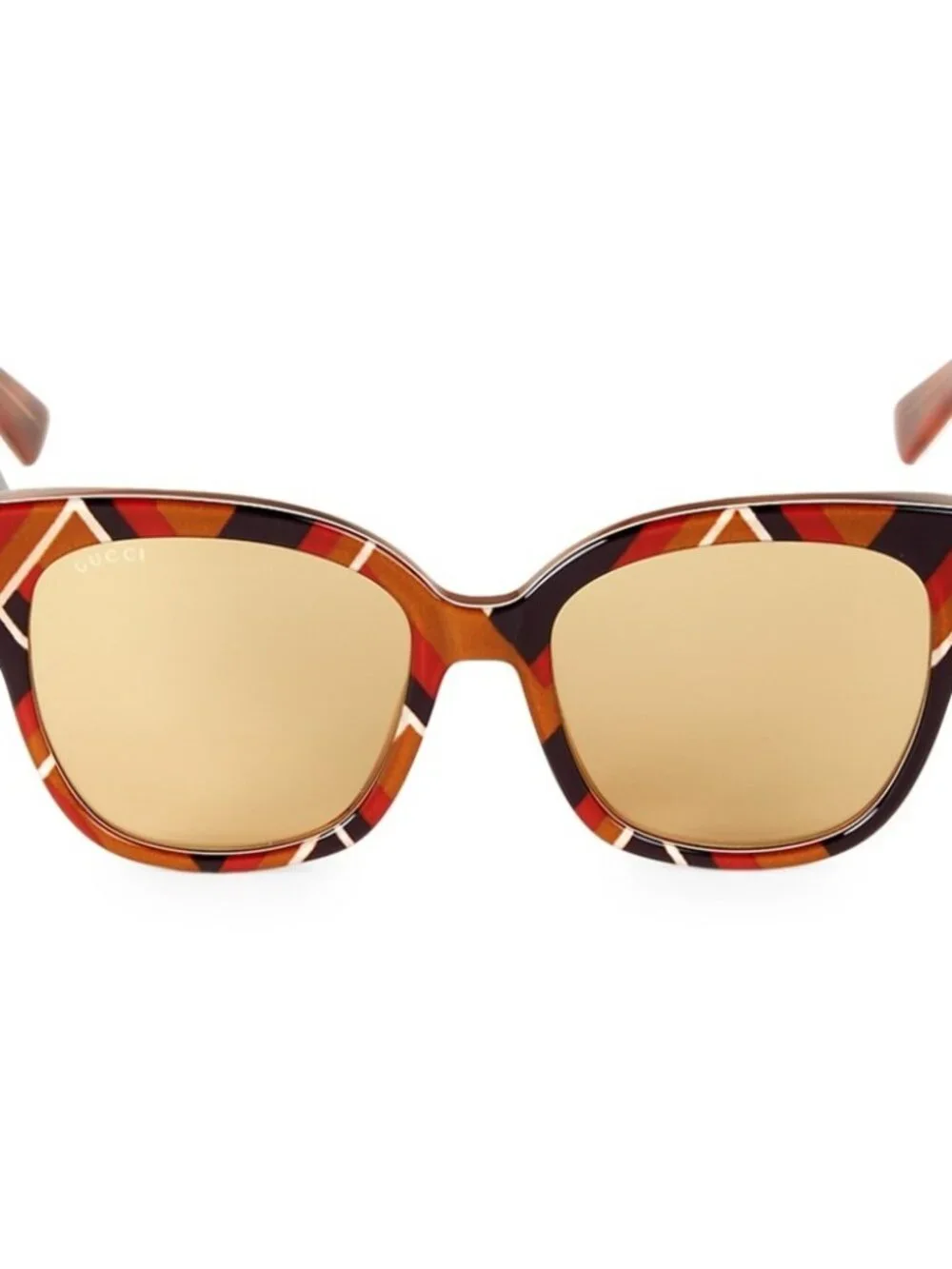 NWT~GUCCI~GG0059S 55MM Red Multi Square Sunglasses